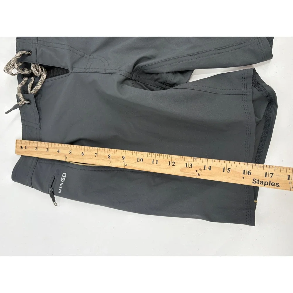 Katin OTG Mens Board Shorts Charcoal Grey Lace Up Swim Trunks Size 29 NWT